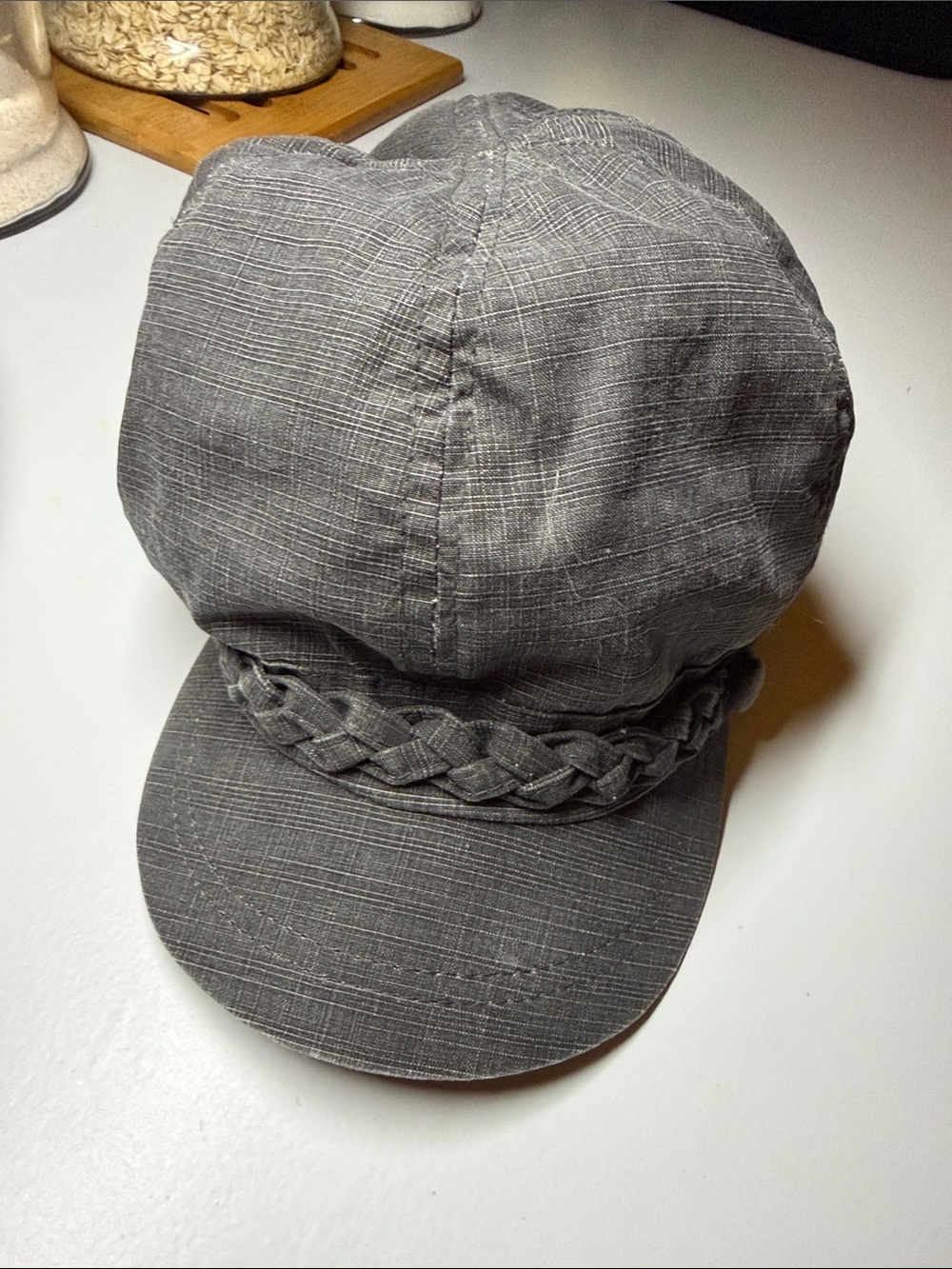 Gray Braided Newsboy Cap